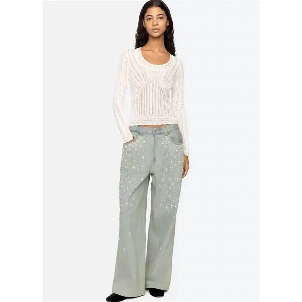 NEW SEA perlette denim baggy jean in blue